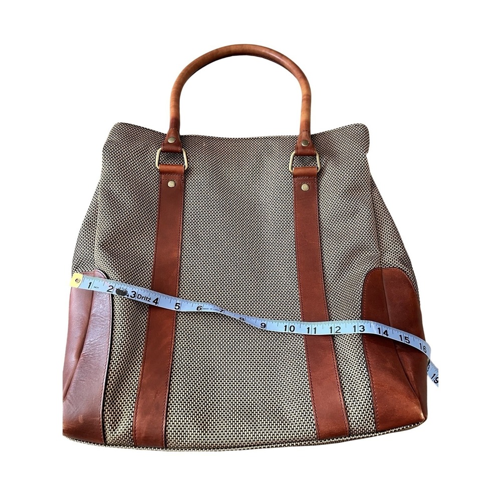 LL Bean Traveler Bag Shoulder Leather Wool TP47 Vintage USA  Computer Carryon - Picture 12 of 14
